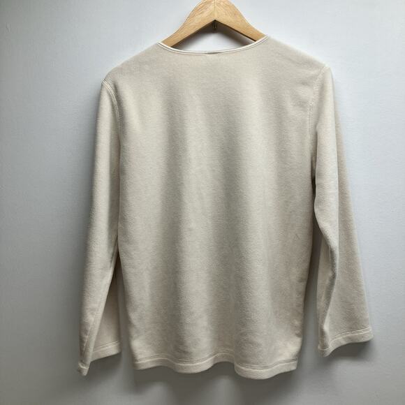 VTG Y2K Disney Winnie Pooh Embroidered Fleece Varsity Sweatshirt Cream Size M - Picture 3 of 11